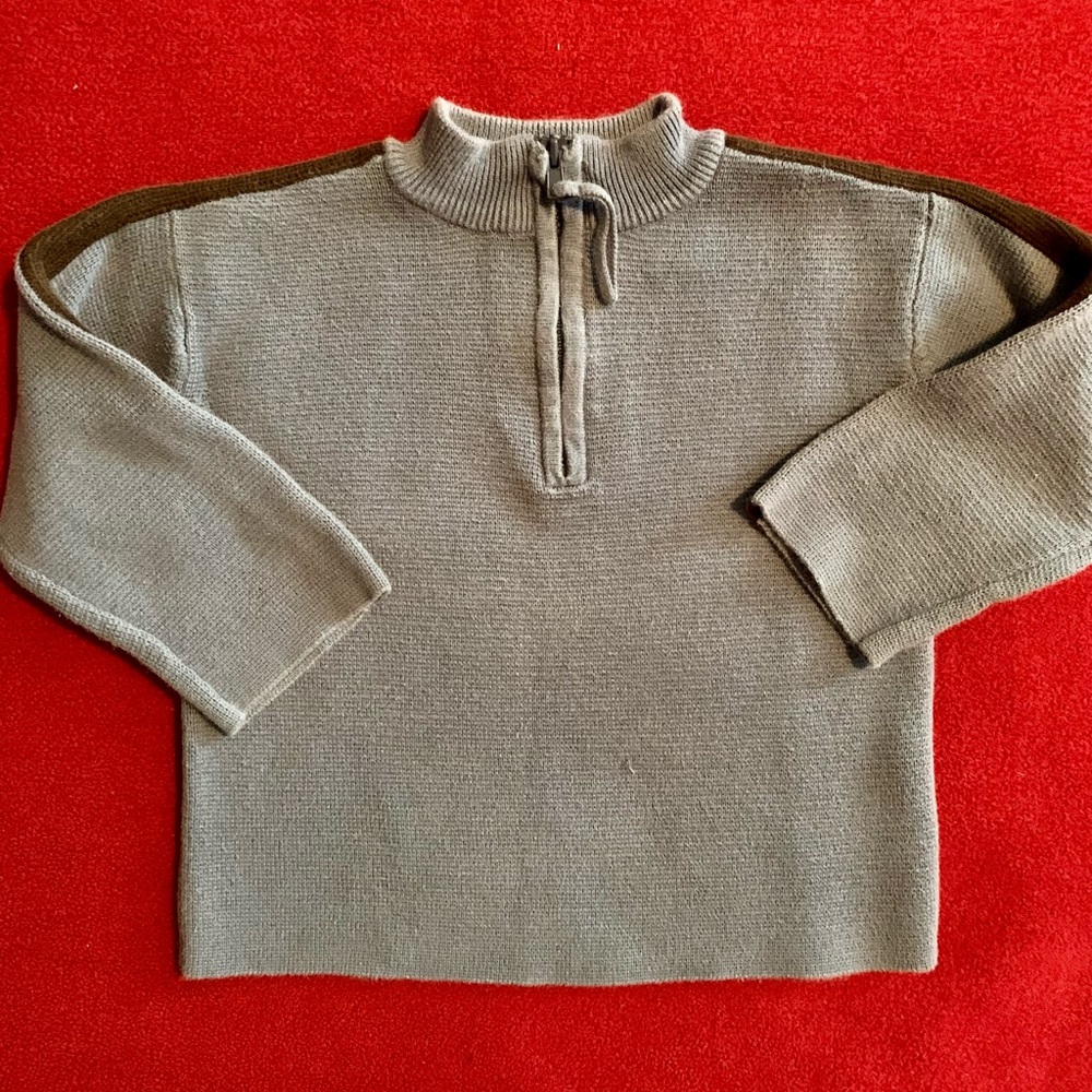Pine Peak Blues sweater with racing stripes